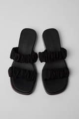 Sandalia Dana Tela Fruncida Negro